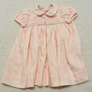 Adorable Pink Smocked Bunny Dress
